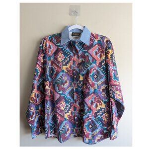 Caravan Abstract Colourful Southwestern Button Down Shirt